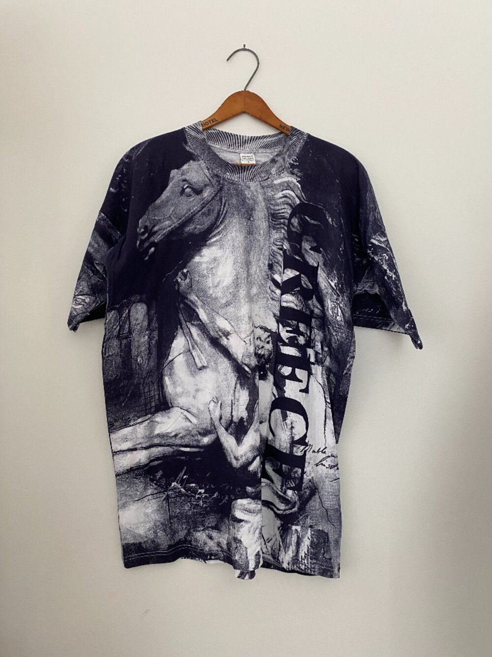 Vintage Greece Horse  All Over Print T Shirt Souvenir size large